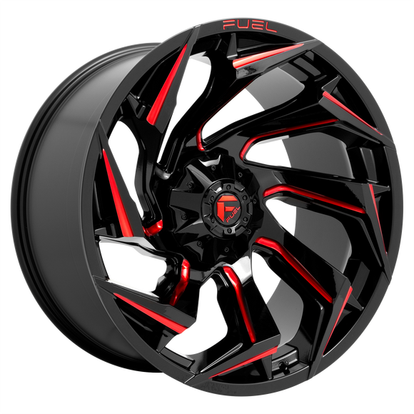 20x9 Fuel Off-Road D755 Reaction Gloss Black Milled Red Tint 8x170 ET1 Wheel