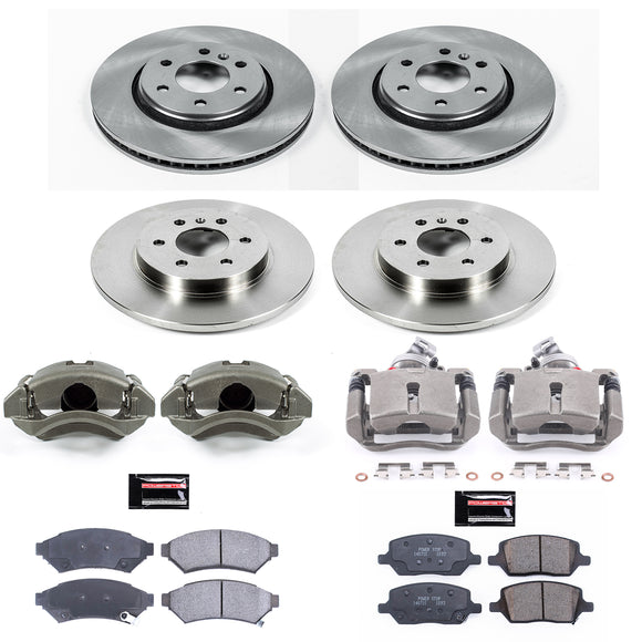 PowerStop OE Stock Replacement Low-Dust Ceramic Brake Pad, Rotor and Caliper Kit