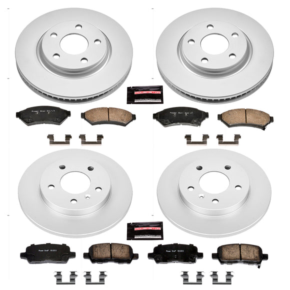 PowerStop Genuine Geomet Coated Rotor and Low-Dust Ceramic Brake Pad Kit