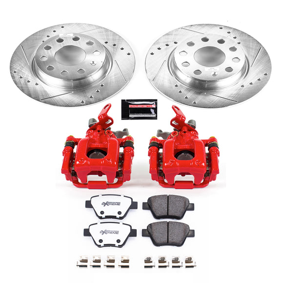 PowerStop Z26 Street Performance Ceramic Brake Pad, Drilled Slotted Rotor, and C