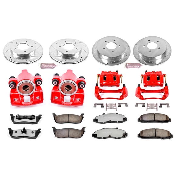 PowerStop Z36 Truck and SUV Ceramic Brake Pad, Drilled & Slotted Rotor, and Cali