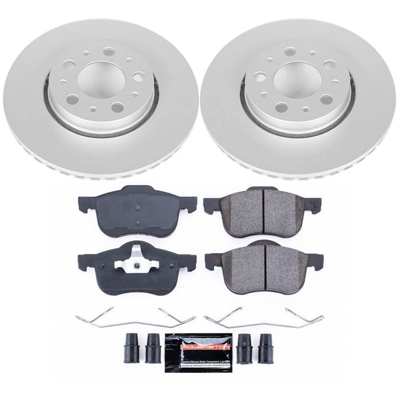 PowerStop Genuine Geomet Coated Rotor and Carbon-Fiber Ceramic Brake Pad Kit