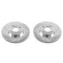 PowerStop Evolution Drilled Slotted Rotors Pair Front For Ford Fiesta