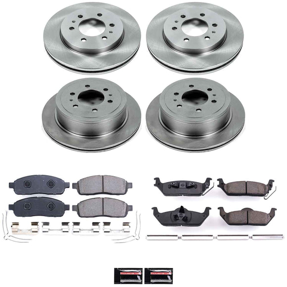 PowerStop OE Stock Replacement Low-Dust Ceramic Brake Pad and Rotor Kit