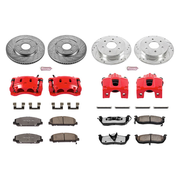 PowerStop Z36 Truck and SUV Ceramic Brake Pad, Drilled & Slotted Rotor, and Cali