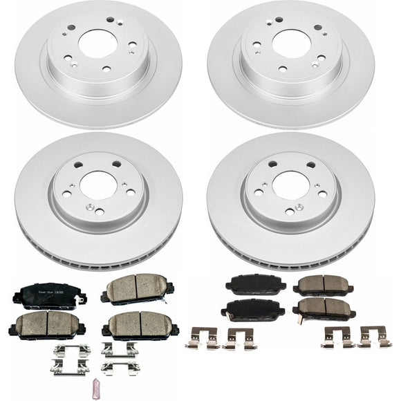 PowerStop Genuine Geomet Coated Rotor and Low-Dust Ceramic Brake Pad Kit