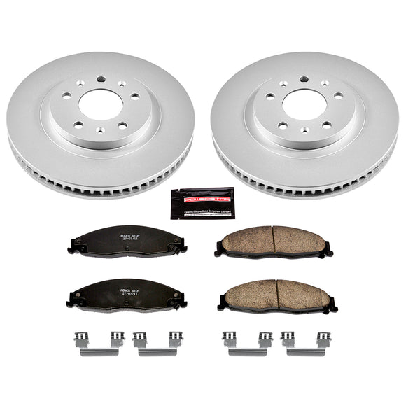 PowerStop Genuine Geomet Coated Rotor and Low-Dust Ceramic Brake Pad Kit
