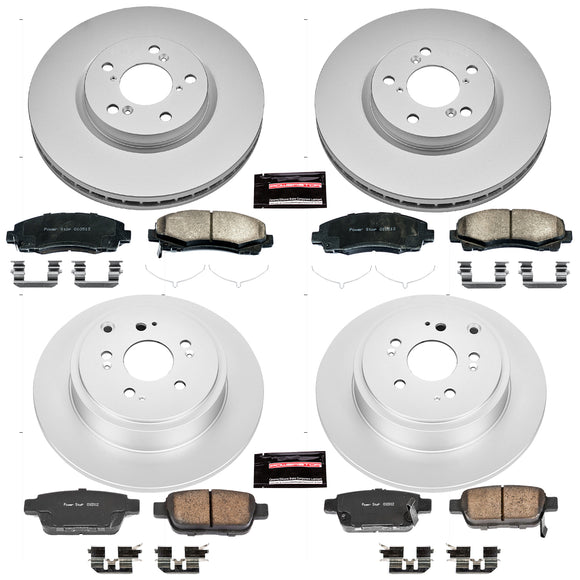 PowerStop Genuine Geomet Coated Rotor and Low-Dust Ceramic Brake Pad Kit