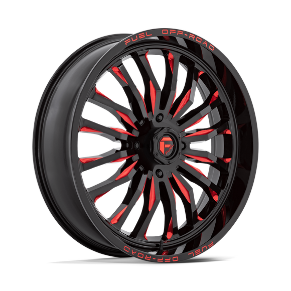24X7 Fuel UTV D822 ARC UTV Gloss Black Milled Red 4X137 ET13 Wheel Rim