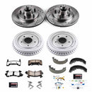 PowerStop Z36 Ceramic Brake Pads with Drilled Slotted Rotors and Drum Shoe Kit