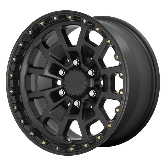 17X8.5 KMC KM718 Summit Satin Black 6X139.7 6X5.5 ET18 Wheel Rim