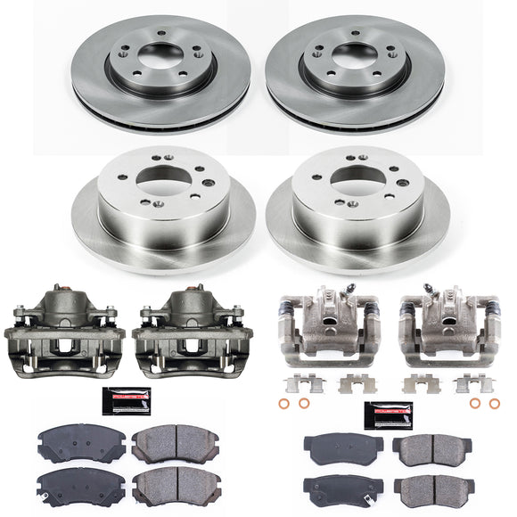 PowerStop OE Stock Replacement Low-Dust Ceramic Brake Pad, Rotor and Caliper Kit