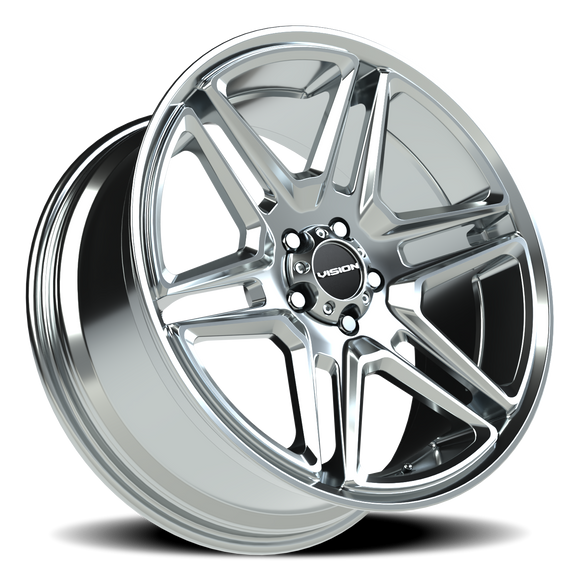 20x9 Vision 476 Wedge Chrome Wheel 5x115 ET15 CB74.1