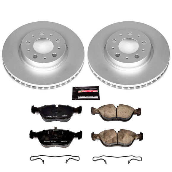 PowerStop Genuine Geomet Coated Rotor and Carbon-Fiber Ceramic Brake Pad Kit