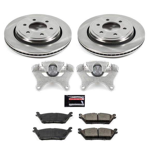 PowerStop OE Stock Replacement Low-Dust Ceramic Brake Pad, Rotor and Caliper Kit