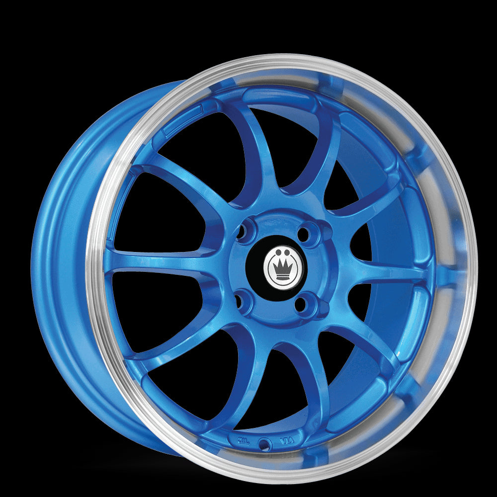 15x7 Konig Lightning Blue/Machined Lip 4x100 ET38 Wheel Rim