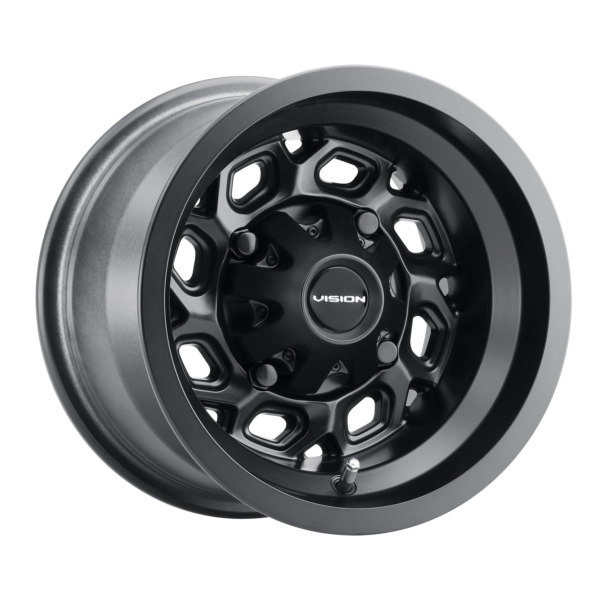 12x8 Vision 361 Spyder Matte Black 4x156 ET-10.2 Wheel Rim