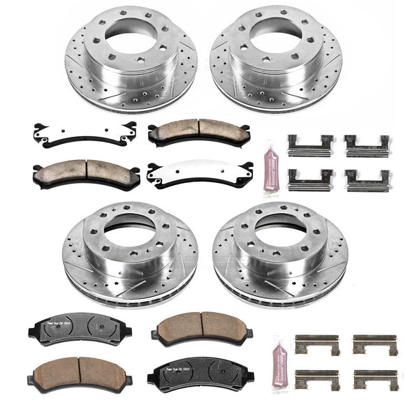 PowerStop Z36 Carbon-Fiber Ceramic Brake Pad with Drilled and Slotted Rotor Kit
