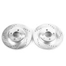 PowerStop Evolution Drilled Slotted Rotors Pair Front For Mini Cooper