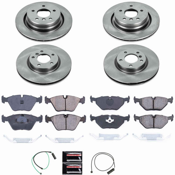 PowerStop OE Stock Replacement Low-Dust Ceramic Brake Pad and Rotor Kit