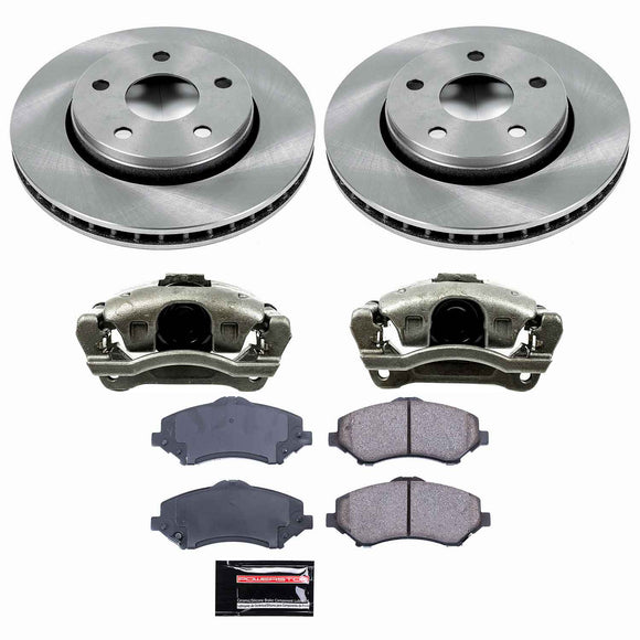 PowerStop OE Stock Replacement Low-Dust Ceramic Brake Pad, Rotor and Caliper Kit