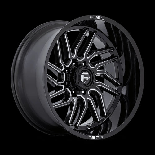 24X12 Fuel 1PC D807 Hurricane Gloss Black Milled 8X170 ET-44 Wheel Rim - 0