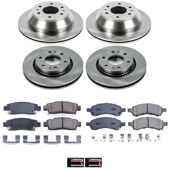 PowerStop OE Stock Replacement Low-Dust Ceramic Brake Pad and Rotor Kit