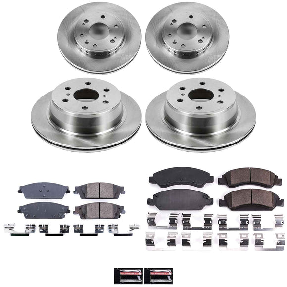PowerStop OE Stock Replacement Low-Dust Ceramic Brake Pad and Rotor Kit