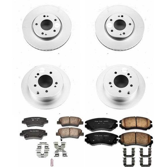 PowerStop Genuine Geomet Coated Rotor and Low-Dust Ceramic Brake Pad Kit