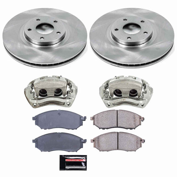 PowerStop OE Stock Replacement Low-Dust Ceramic Brake Pad, Rotor and Caliper Kit