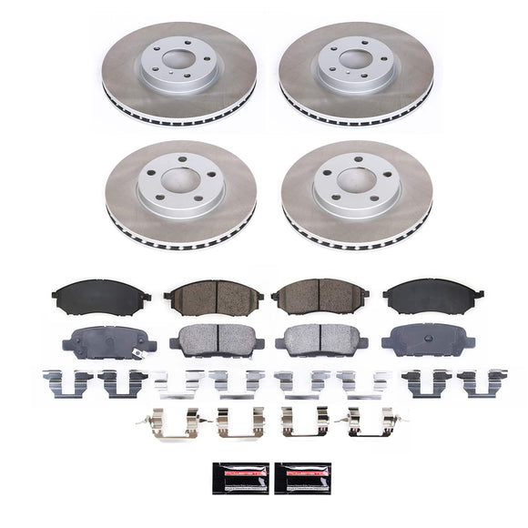 PowerStop Semi-Coated Rotor and Low-Dust Ceramic Brake Pad Kit