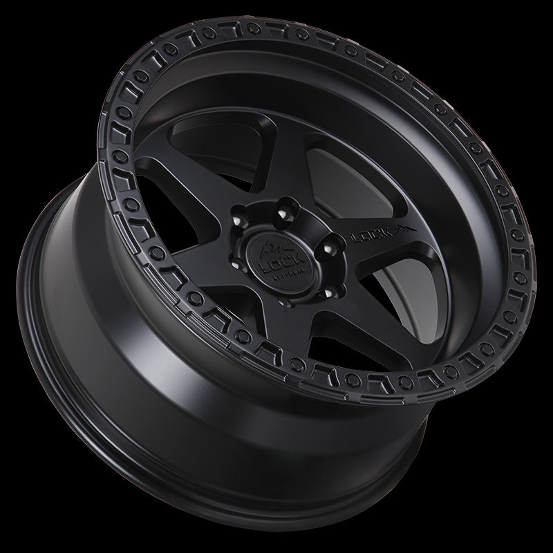 17x9 Lock Off-Road Olympus Matte Black Ring 6x135 ET-35 Wheel Rim