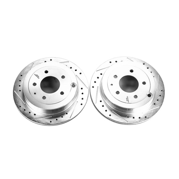 PowerStop Evolution Drilled Slotted Rotors Pair Rear For Mazda 929