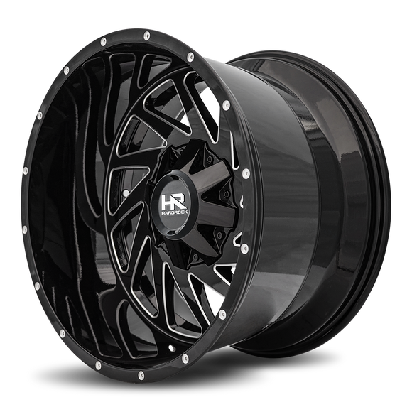 20x12 Hardrock Crusher Gloss Black Milled 5x139.7/150 ET-44 wheel/rim