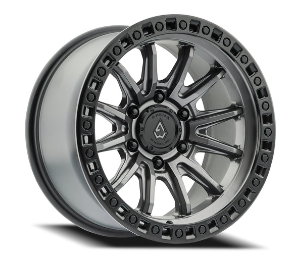 20x9 Arena Wheel Mission Satin Gun Metal Center Satin Black Lip 6x135 ET0 CB87.1