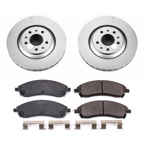 PowerStop Genuine Geomet Coated Rotor and Low-Dust Ceramic Brake Pad Kit