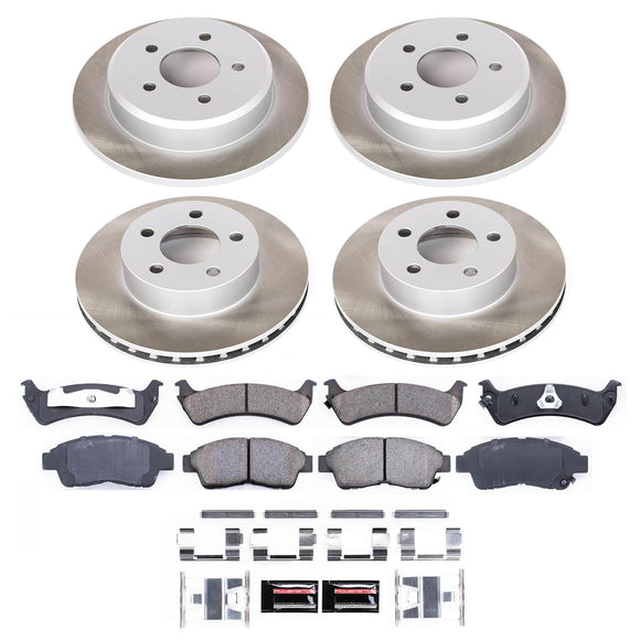 PowerStop Semi-Coated Rotor and Low-Dust Ceramic Brake Pad Kit