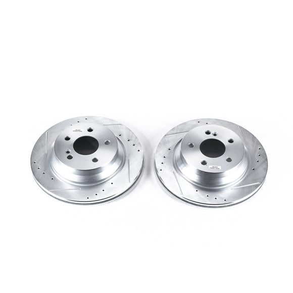 PowerStop Evolution Drilled Slotted Rotors Pair Rear For Mercedes-Benz E500