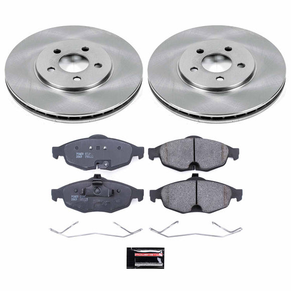 PowerStop OE Stock Replacement Low-Dust Ceramic Brake Pad and Rotor Kit