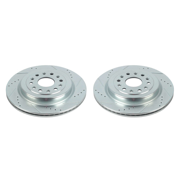 PowerStop Evolution Drilled Slotted Rotors Pair Rear For Ram 1500
