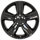 20" Replica Wheel DG65 Fits Dodge RAM Rim 20x9 Black Wheel