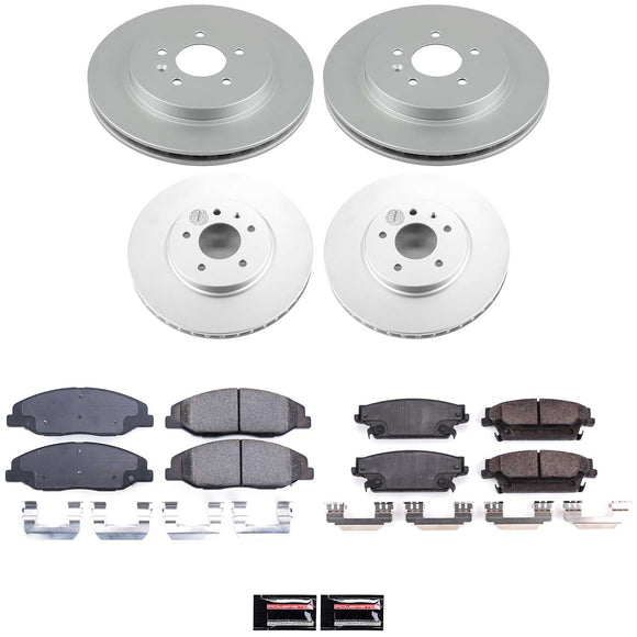 PowerStop Genuine Geomet Coated Rotor and Low-Dust Ceramic Brake Pad Kit