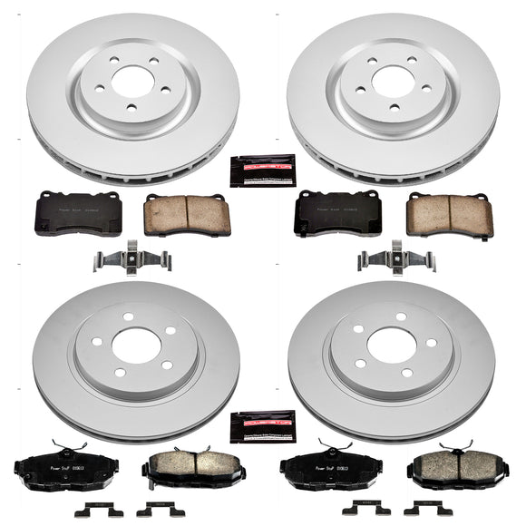 PowerStop Genuine Geomet Coated Rotor and Low-Dust Ceramic Brake Pad Kit