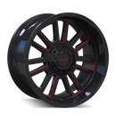20x10 Mayhem Apollo Gloss Black Milled Prism Red 8x170 ET-19 CB125.2 Wheel Rim
