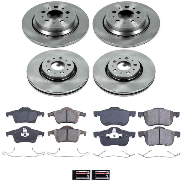 PowerStop OE Stock Replacement Low-Dust Ceramic Brake Pad and Rotor Kit
