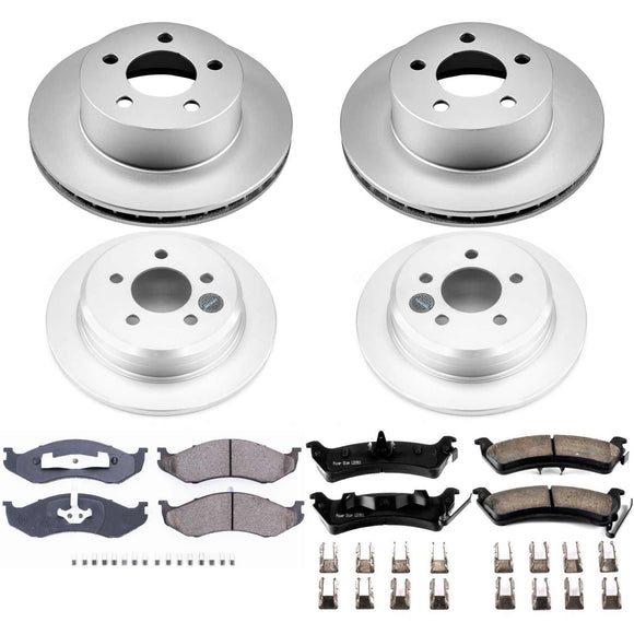 PowerStop Genuine Geomet Coated Rotor and Low-Dust Ceramic Brake Pad Kit