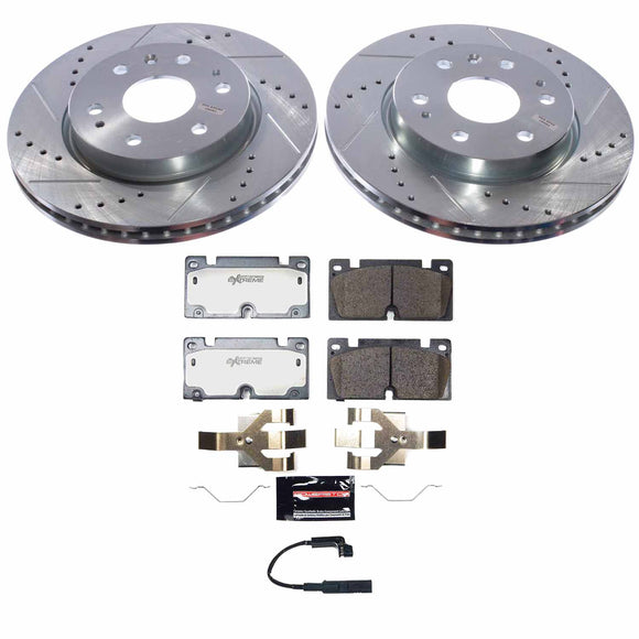 PowerStop Z36 Carbon-Fiber Ceramic Brake Pad with Drilled and Slotted Rotor Kit