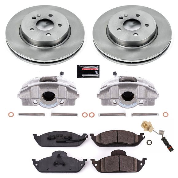 PowerStop OE Stock Replacement Low-Dust Ceramic Brake Pad, Rotor and Caliper Kit