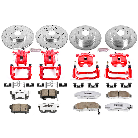 PowerStop Z26 Street Performance Ceramic Brake Pad, Drilled Slotted Rotor, and C