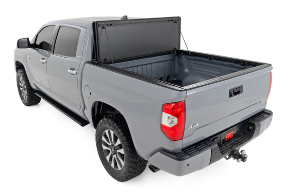 Rough Country Hard Tri-Fold Flip Up Bed Cover 5'7" Bed For Toyota Tundra 07-21